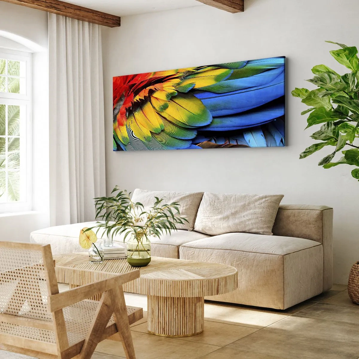 Lærredstryk - Billede på lærred - Paradisfugl - 100x40 cm