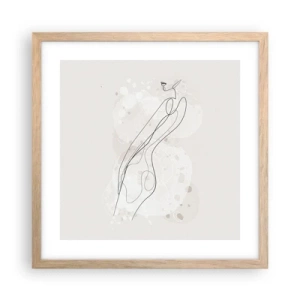 Plakat i ramme af lyst egetræ - At forvilde sig med blikket - 40x40 cm