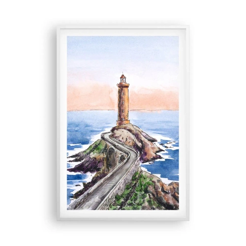 Plakat i hvid ramme - Med front mod havet - 61x91 cm