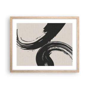 Plakat i ramme af lyst egetræ - Fejende og cirkulær - 50x40 cm