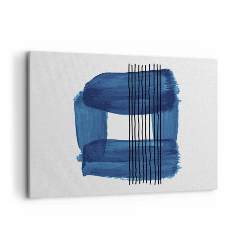 Lærredstryk - Billede på lærred - Blå-sort sammensætning - 120x80 cm