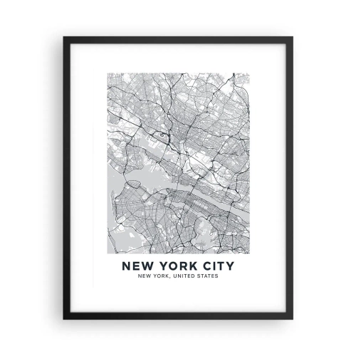 Plakat i sort ramme - Anatomi af en storby - 40x50 cm