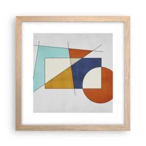 Plakat i ramme af lyst egetræ - Abstraktion: modernistisk leg - 30x30 cm