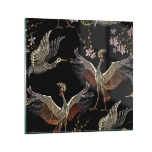 Billede på glas - Eventyrlig fugl - 40x40 cm