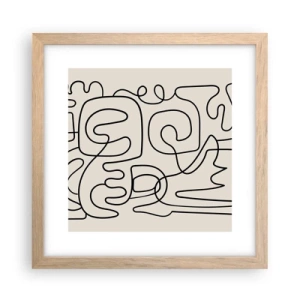 Plakat i ramme af lyst egetræ - På sporet - 30x30 cm