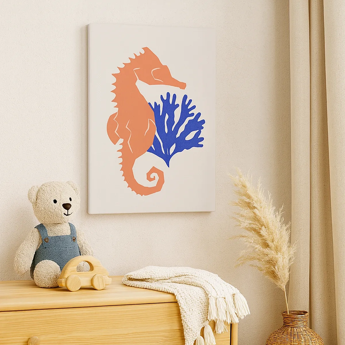 Lærredstryk - Billede på lærred - På en eng under vandet - 50x70 cm