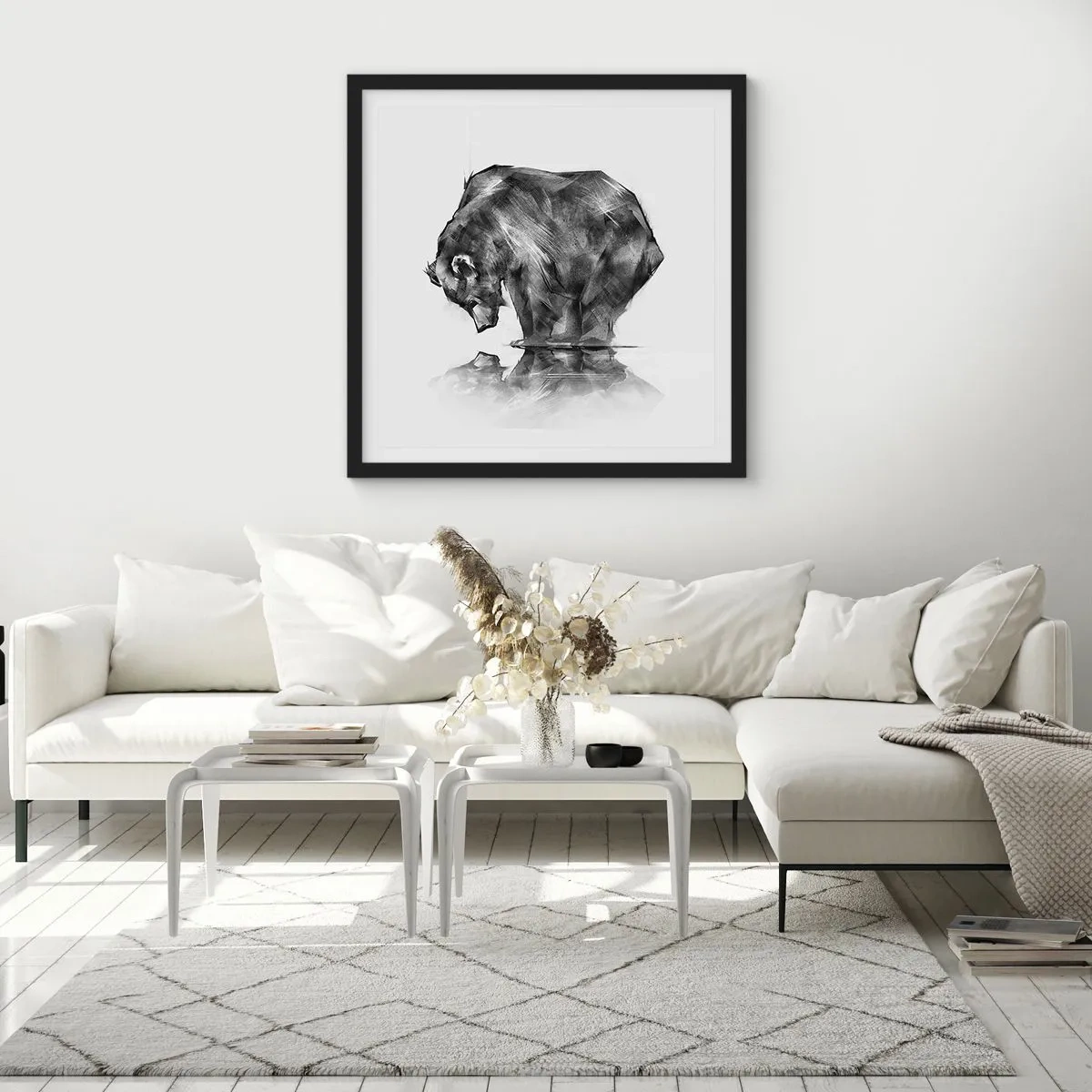 Plakat i sort ramme - Dejligt at se nogen tæt på - 60x60 cm