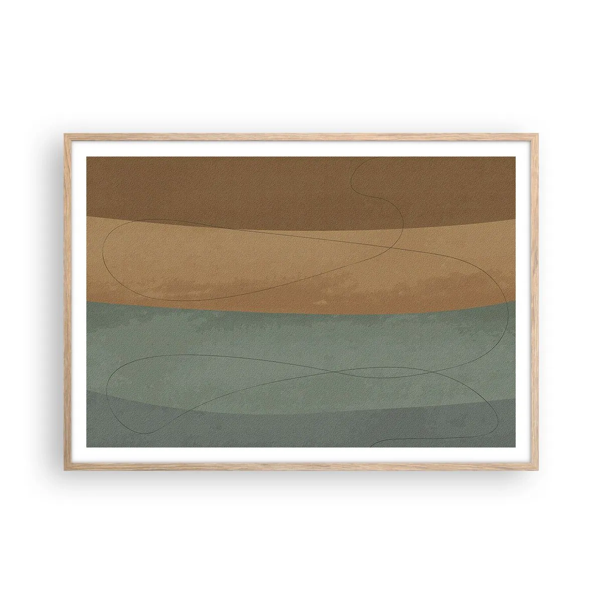 Plakat i ramme af lyst egetræ - Vandret sammensætning - 100x70 cm