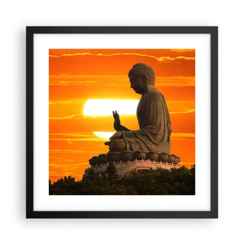 Plakat i sort ramme - Uden frygt for verden - 40x40 cm