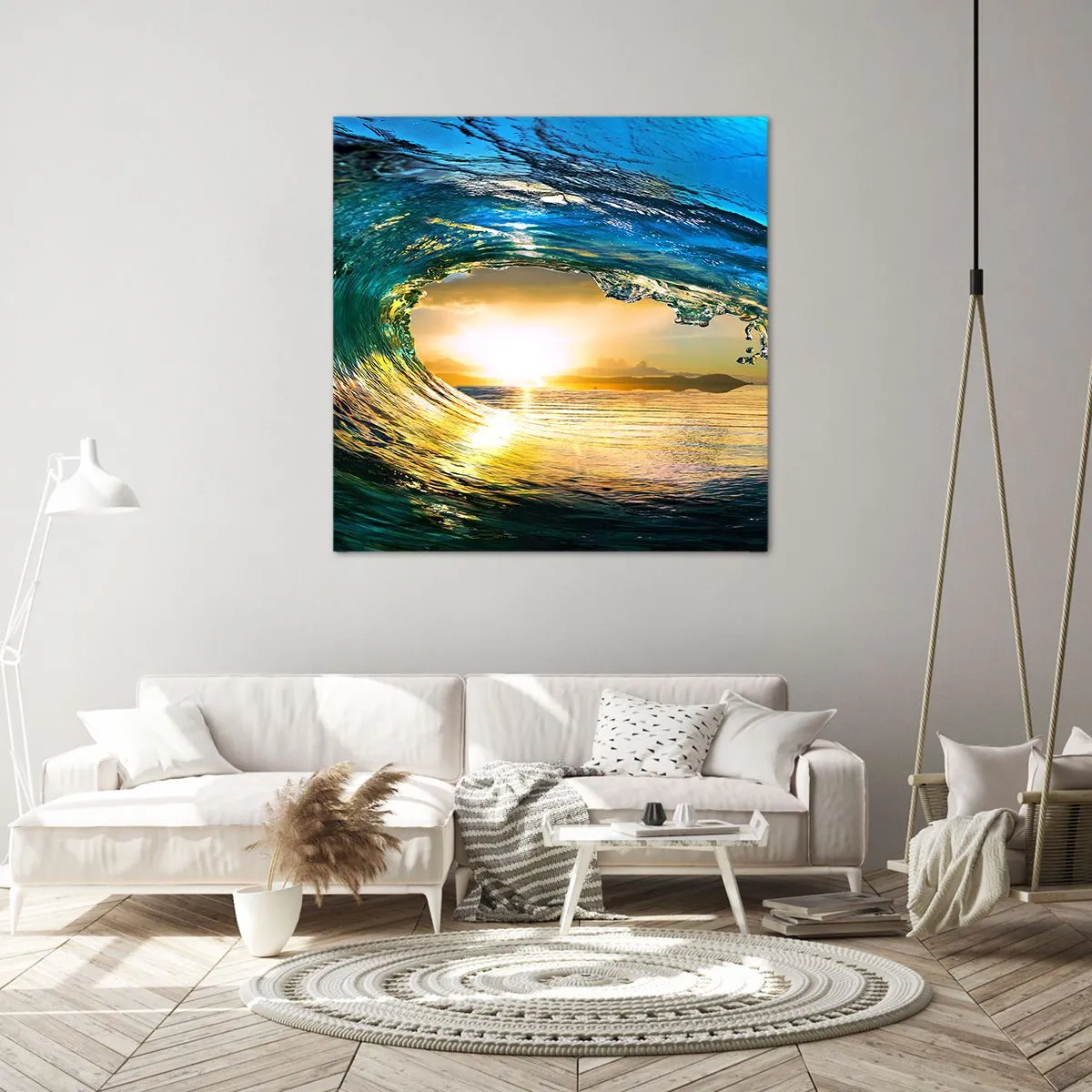 Lærredstryk - Billede på lærred - I smaragdgylden krystal - 60x60 cm