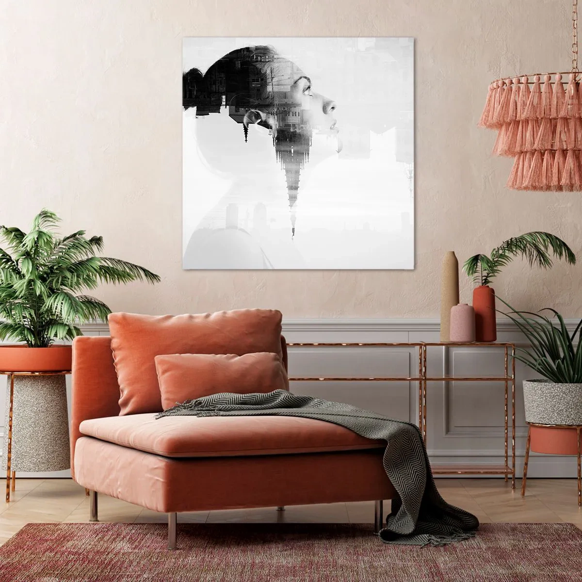 Lærredstryk - Billede på lærred - På begge sider af glasset - 60x60 cm