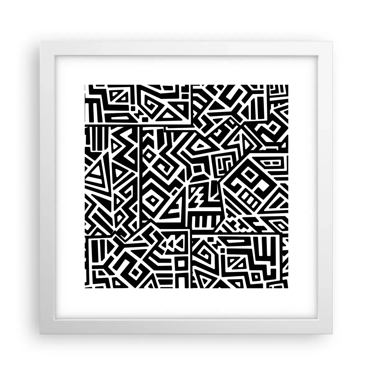 Plakat i hvid ramme - Præcolumbiansk sammensætning - 30x30 cm