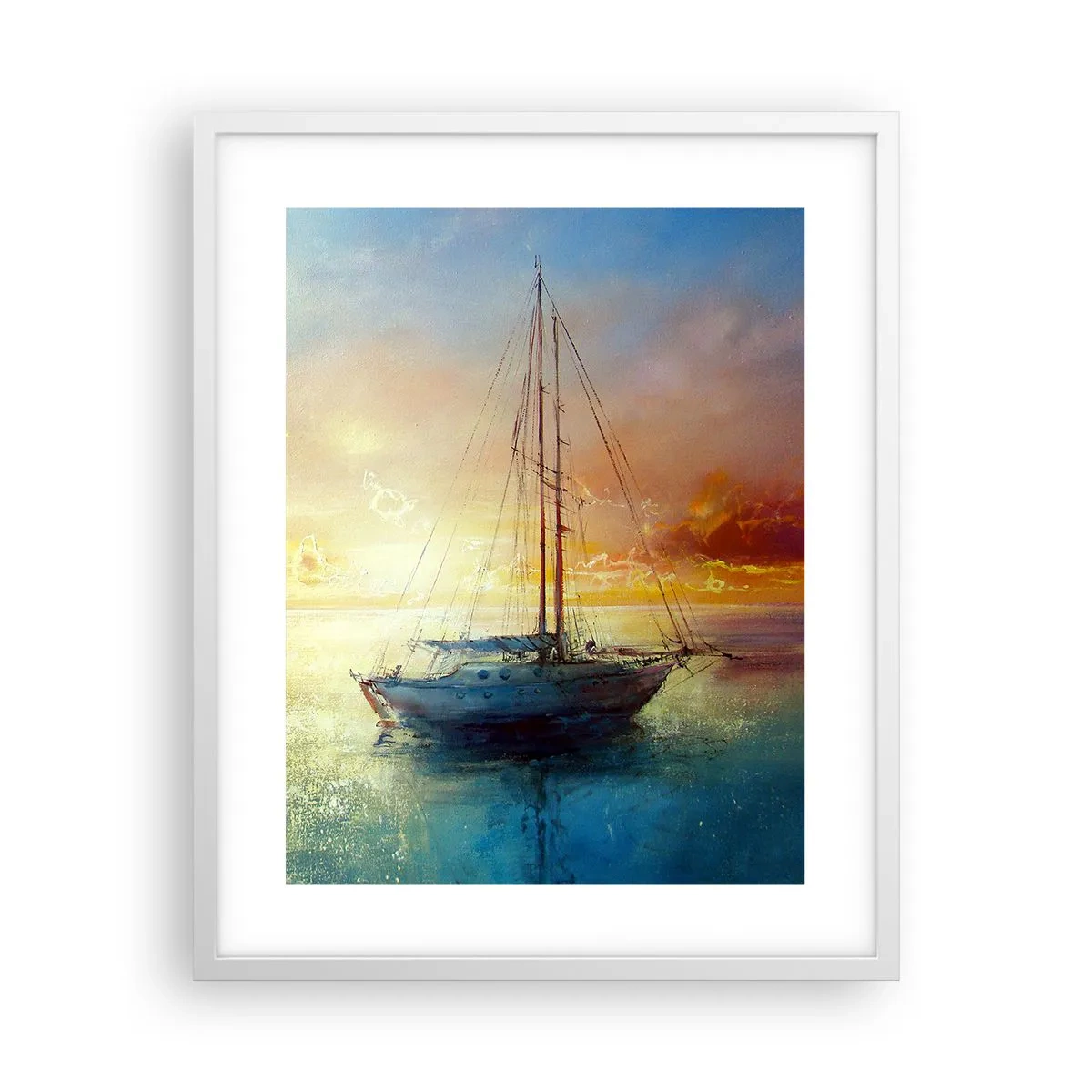 Plakat i hvid ramme - I en gylden bugt - 40x50 cm