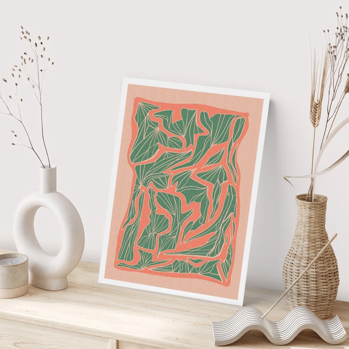 Plakat - En kamp mellem koral og grøn - 50x70 cm
