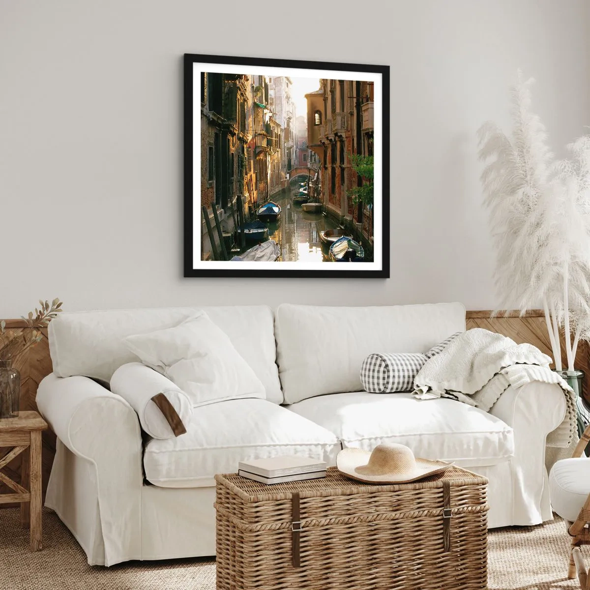 Plakat i sort ramme - I en venetiansk baggyde - 40x40 cm