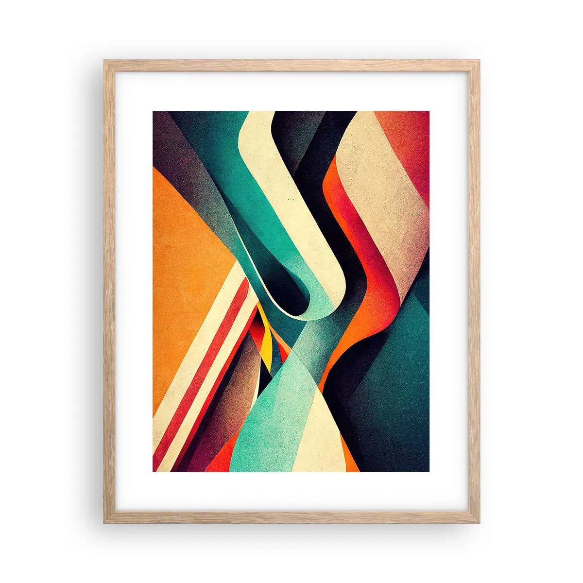 Plakat i ramme af lyst egetræ - Intens komposition - 40x50 cm