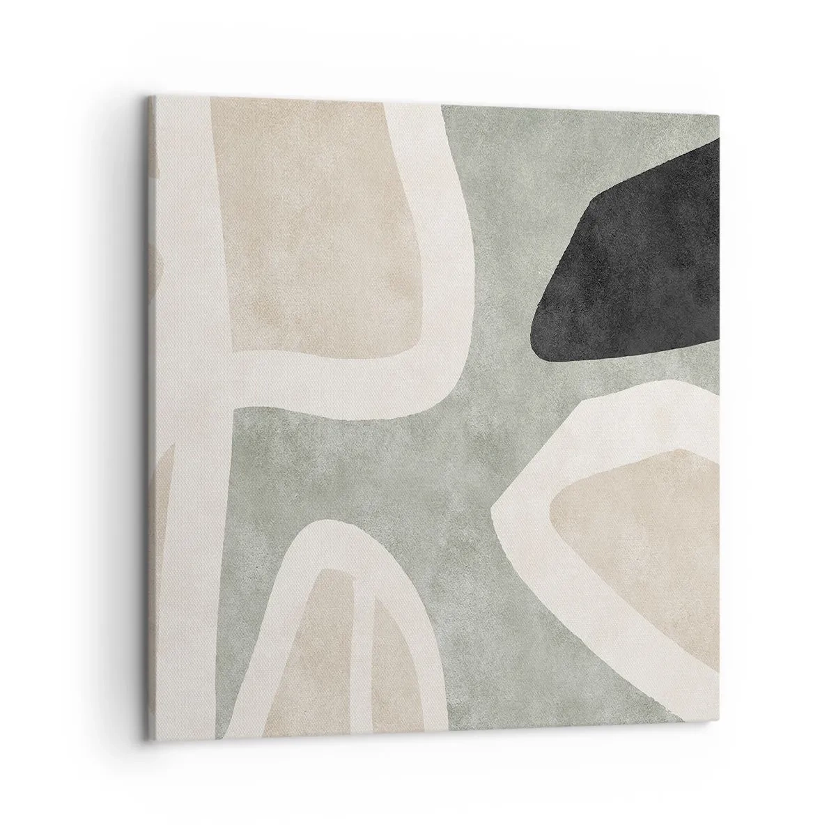 Lærredstryk - Billede på lærred - Komposition med et sort tema - 50x50 cm