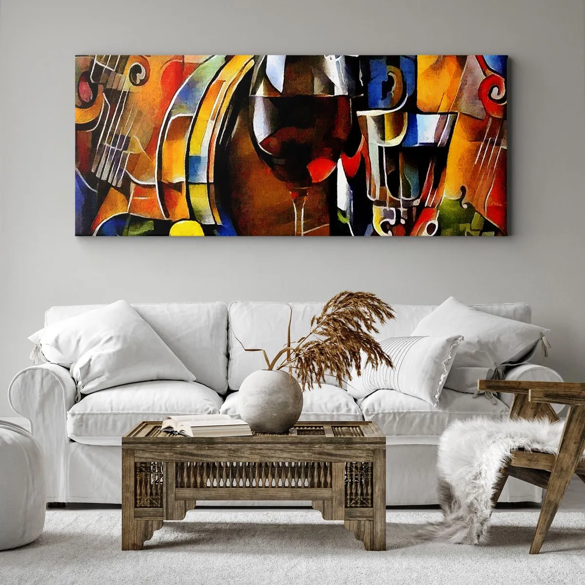 Lærredstryk - Billede på lærred - Og verden bliver mere farverig - 160x50 cm