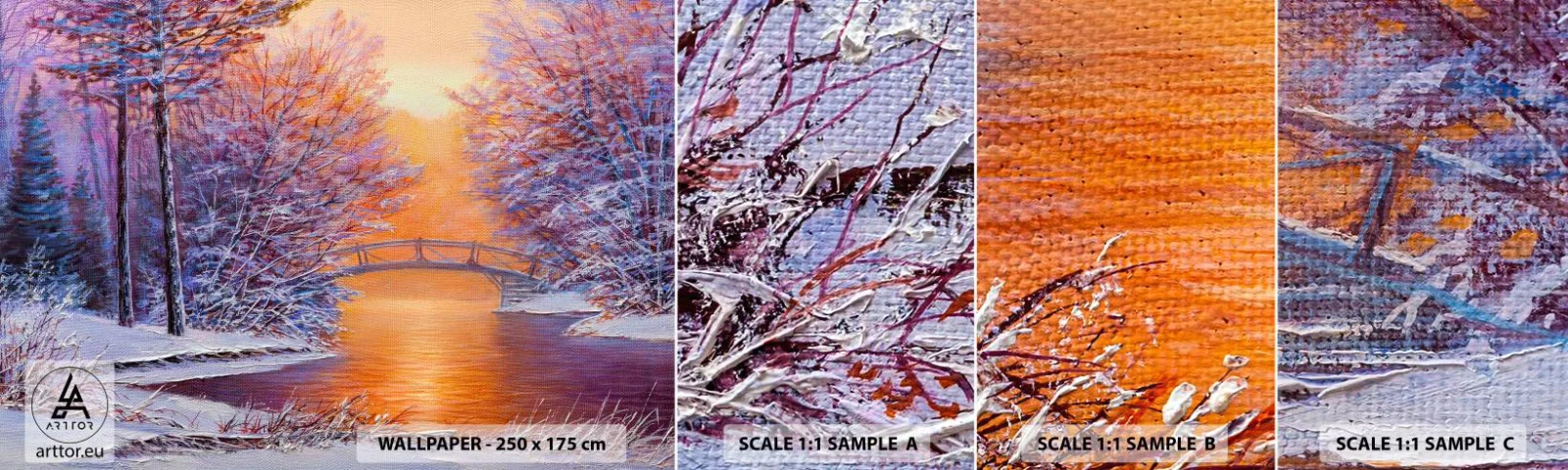 Prøve Fototapet Selvklæbende Deluxe Sticker - Lad os mødes her - Landskab, Parkere, Bro - 100x30 cm