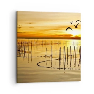 Lærredstryk - Billede på lærred - I fiskeriet - 70x70 cm