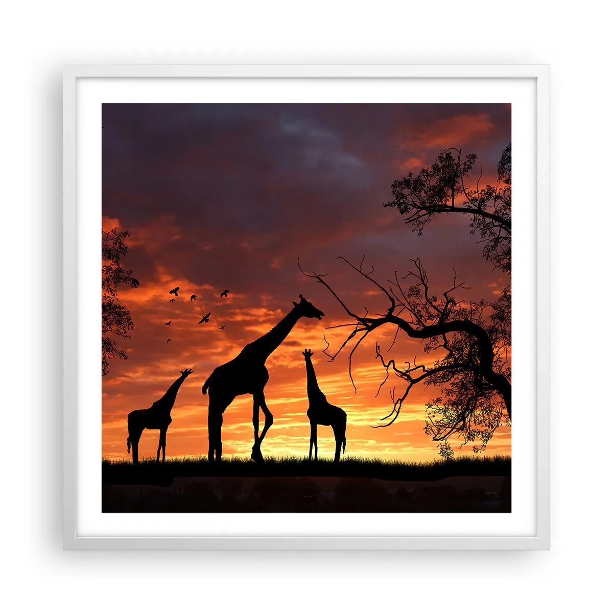 Plakat i hvid ramme - En lille middag med dem, du holder af - 60x60 cm