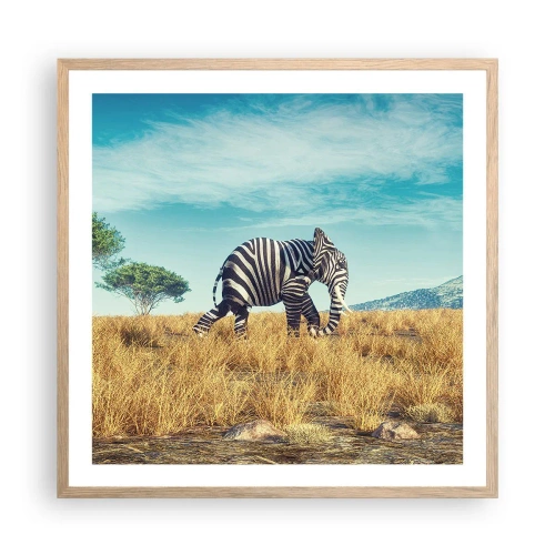 Plakat i ramme af lyst egetræ - Grå er ikke længere på mode - 60x60 cm