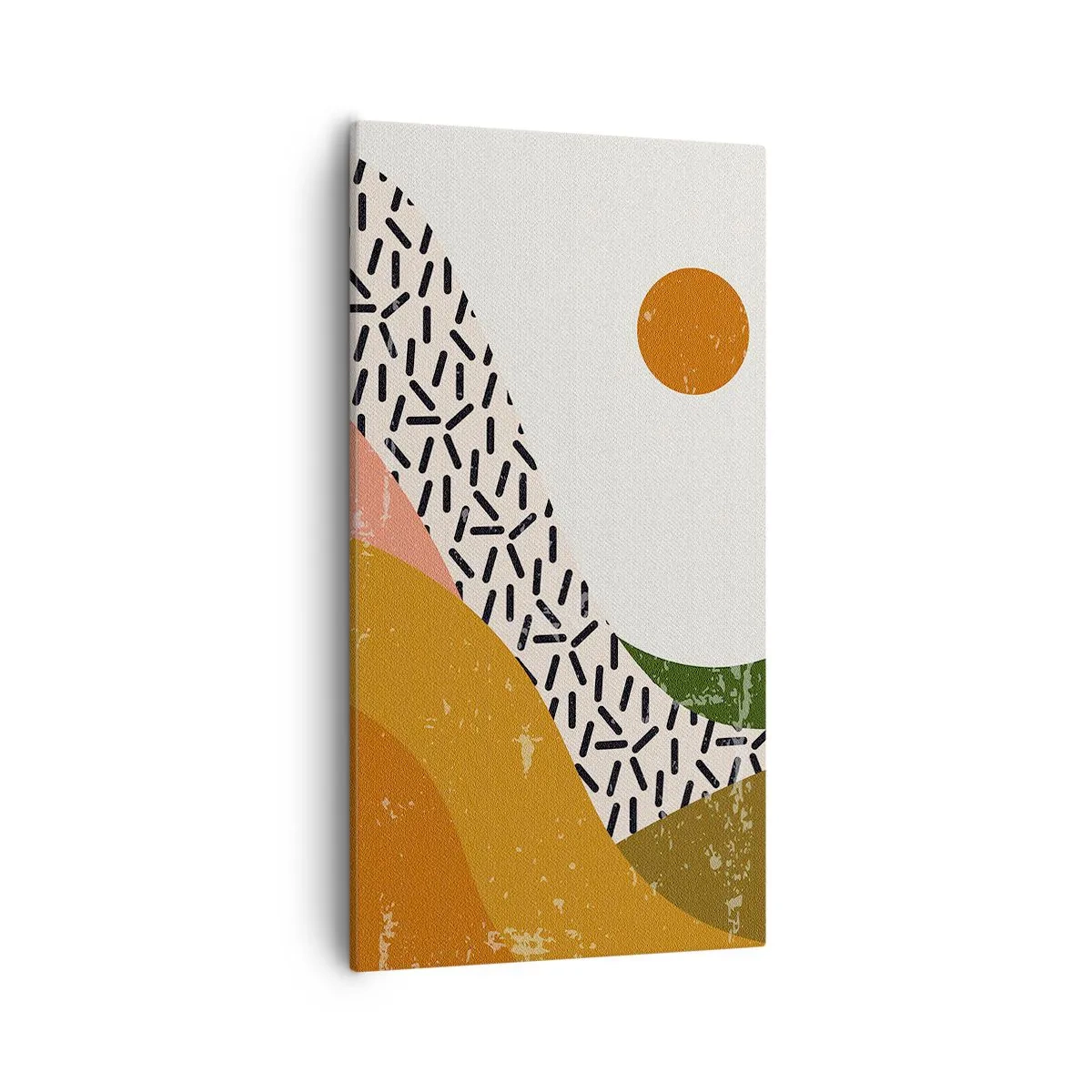 Lærredstryk - Billede på lærred - Solrig abstraktion - 55x100 cm