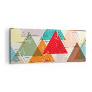 Lærredstryk - Billede på lærred - Tre og tre - 100x40 cm