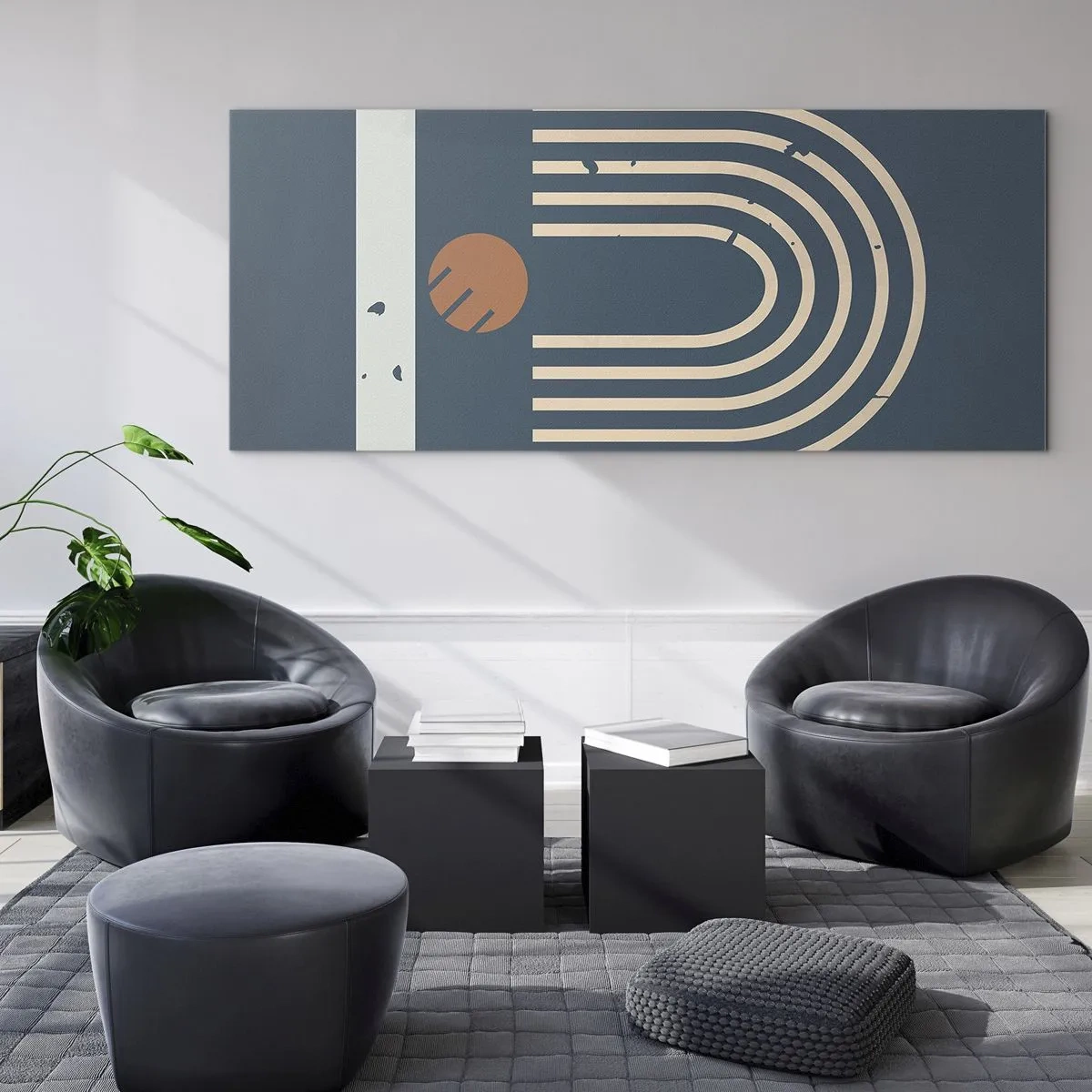 Billede på glas - Geometri på granatæble - 140x50 cm