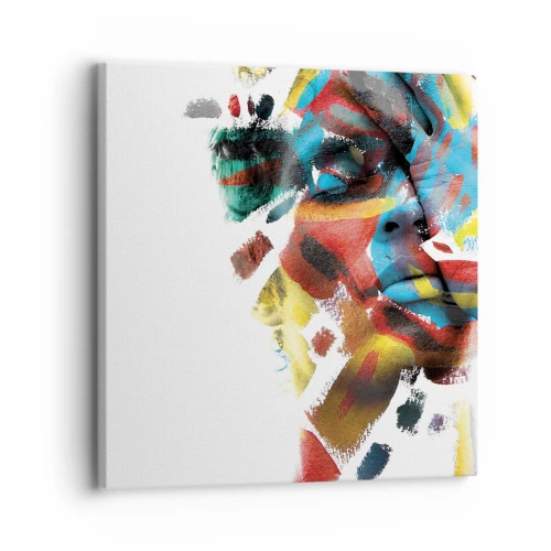 Lærredstryk - Billede på lærred - Farverig personlighed - 30x30 cm