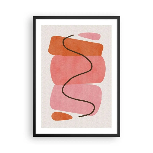 Plakat i sort ramme - Abstrakt komposition af geometriske former - 50x70cm - Formernes blide bevægelse - Moderne vægdekoration til stue og soveværelse ARTTOR