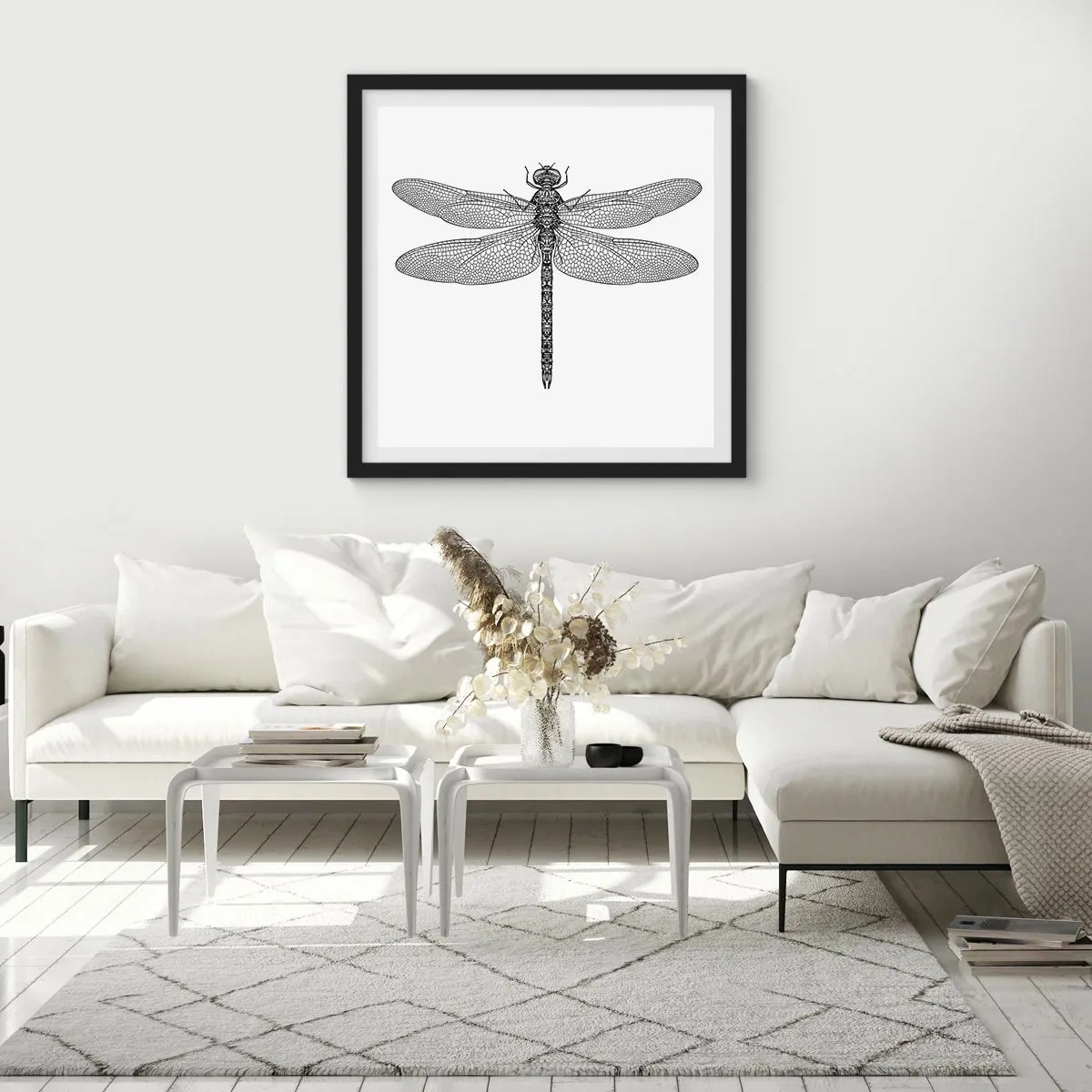 Plakat i sort ramme - Præcision i naturen - 40x40 cm