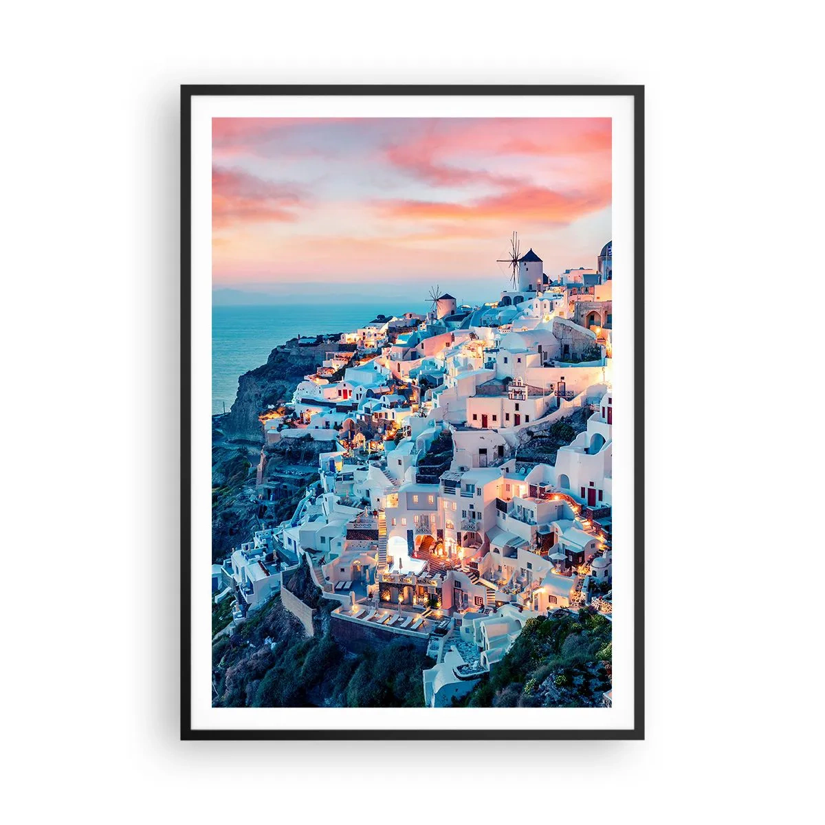 Plakat i sort ramme - Din store græske ferie - 70x100 cm