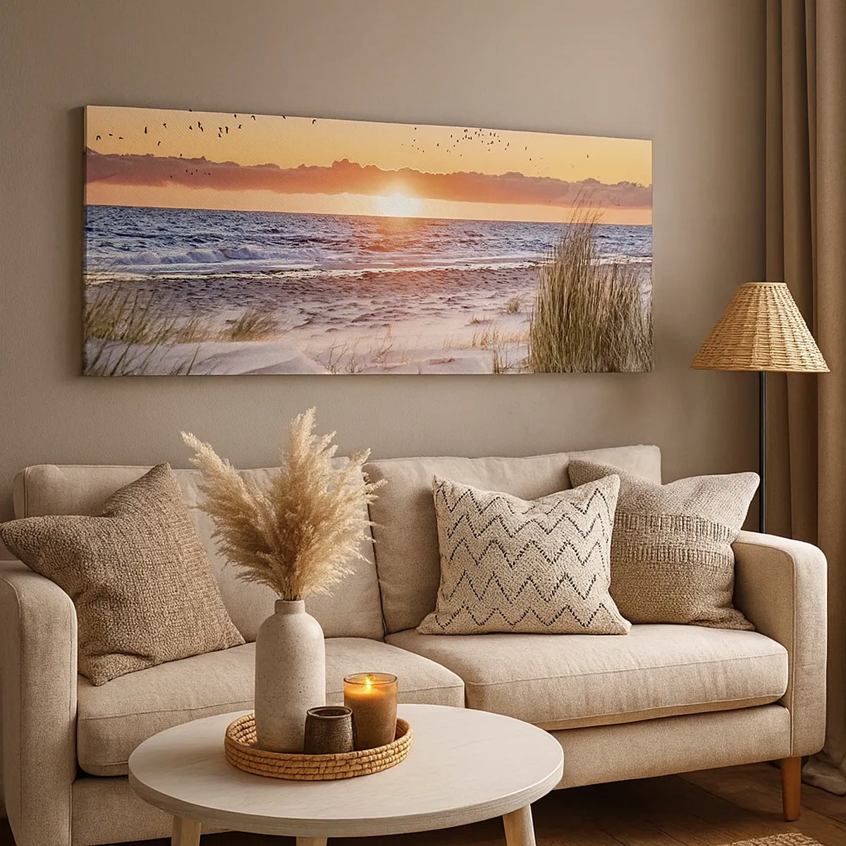 Lærredstryk - Billede på lærred - Vandret landskab - 30x30 cm