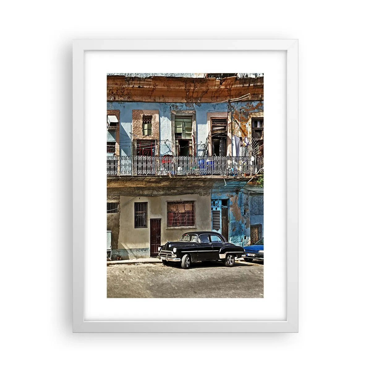 Plakat i hvid ramme - Havana stemning - 30x40 cm