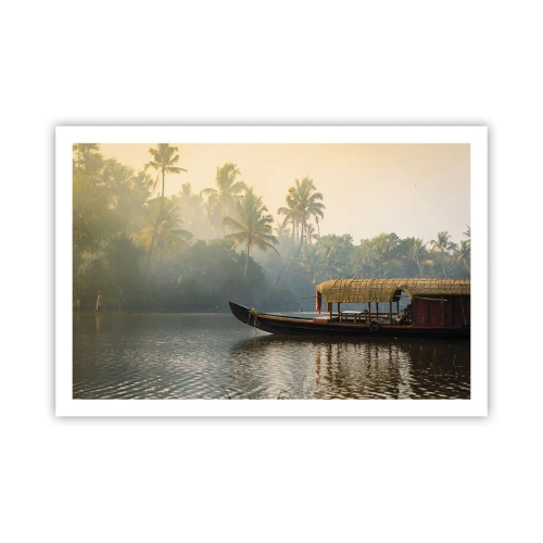 Plakat - Hus ved floden - 91x61 cm