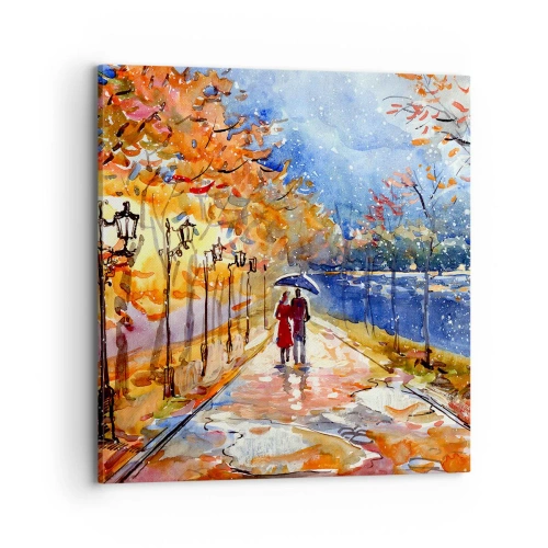 Lærredstryk - Billede på lærred - Sammen indtil tidsfristen - 70x70 cm