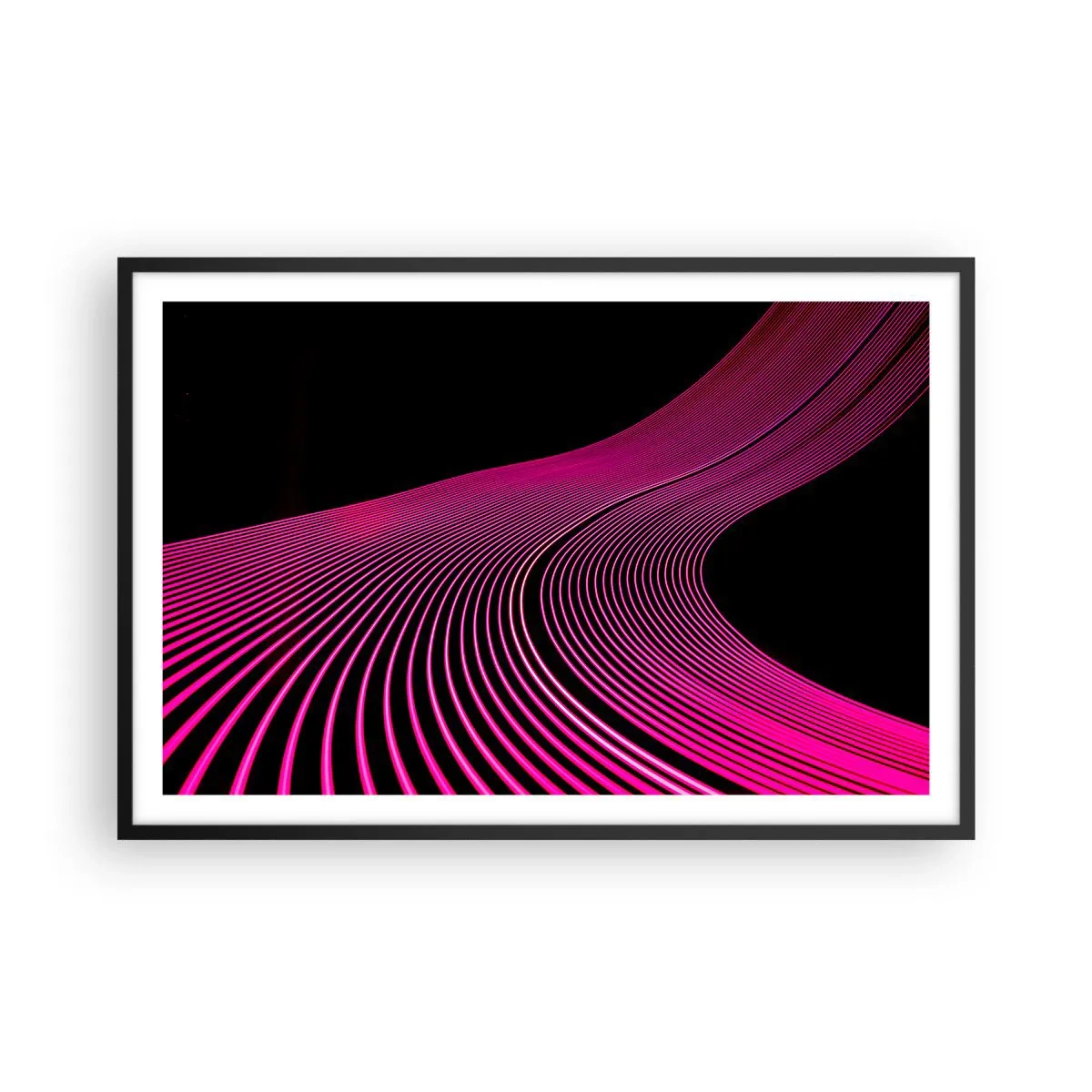 Plakat i sort ramme - En allé af lys - 91x61 cm