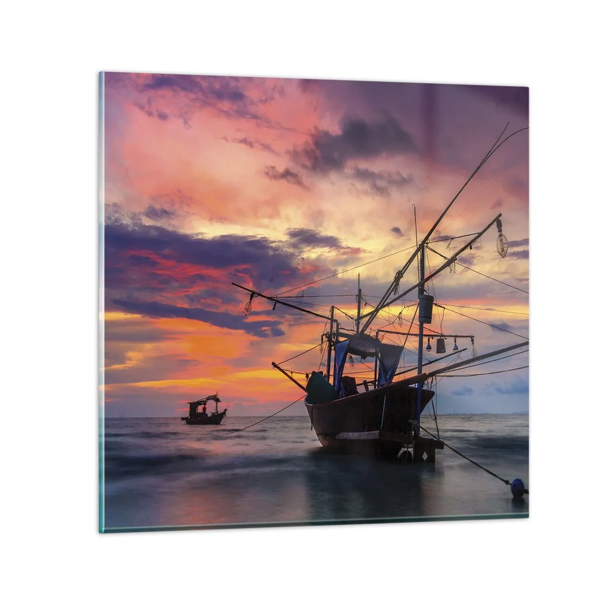 Billede på glas - En eksotisk aften - 70x70 cm