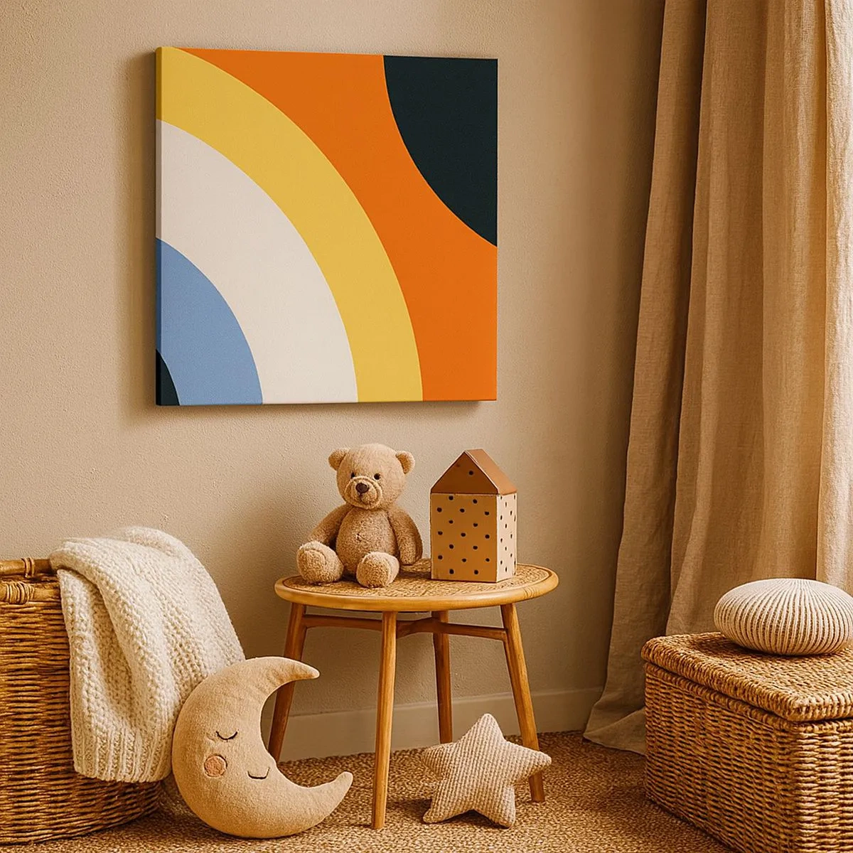 Lærredstryk - Billede på lærred - Over for hinanden - 30x30 cm