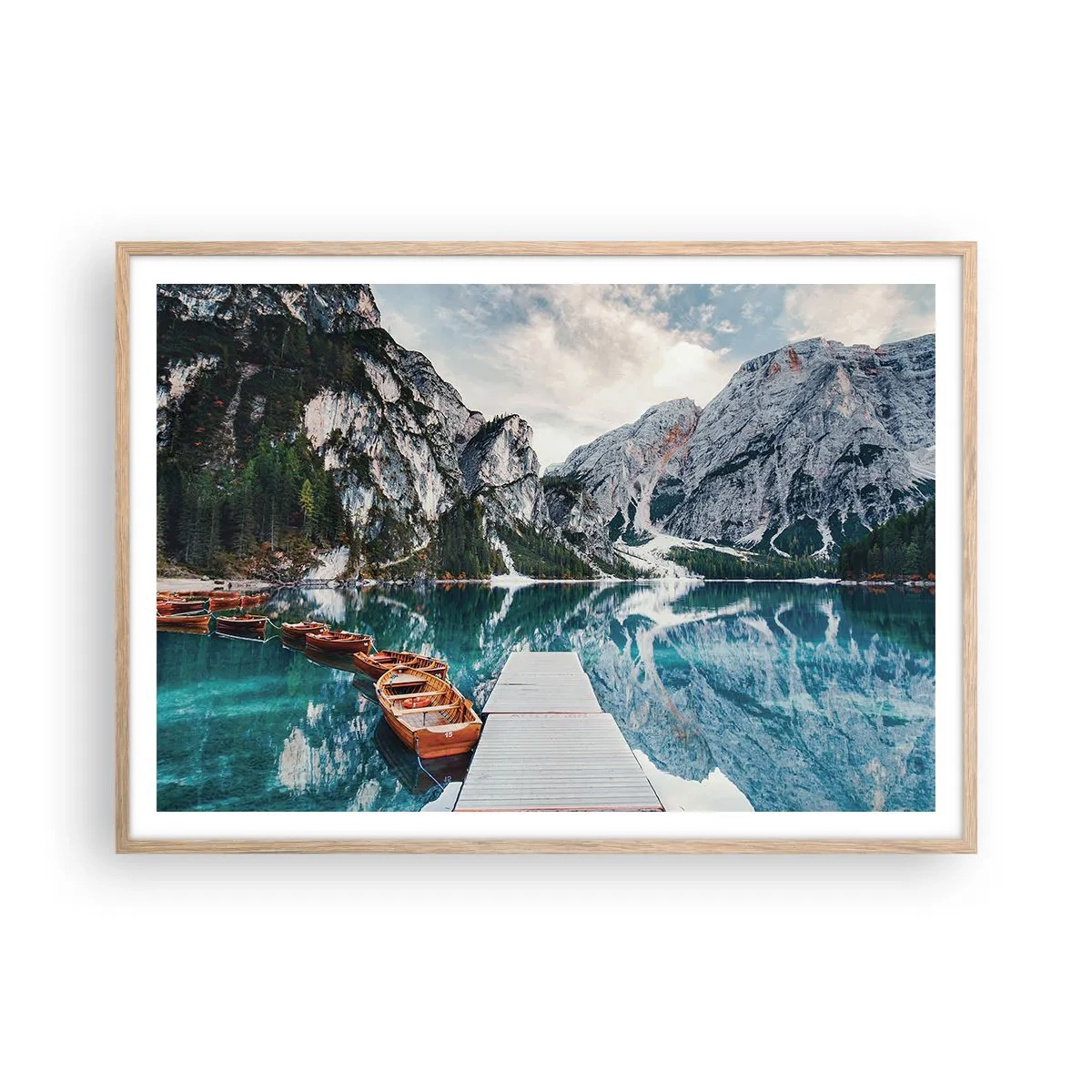 Plakat i ramme af lyst egetræ - Vi vil vise dig skønheden - 100x70 cm