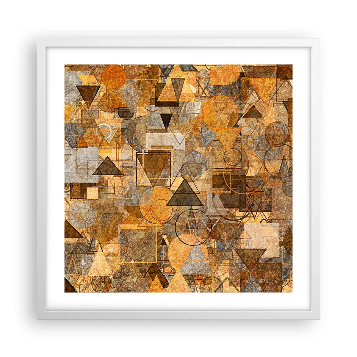 Plakat i hvid ramme - Verden i form - 50x50 cm