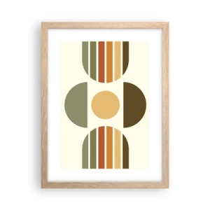 Plakat i ramme af lyst egetræ - I jordfarver - 30x40 cm