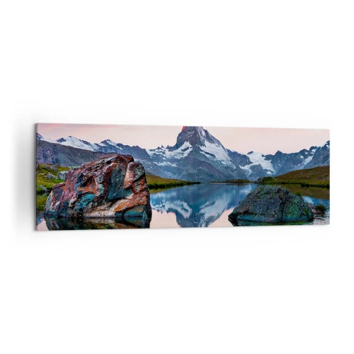 Lærredstryk - Billede på lærred - Bjergenes hjerte er varmt - 160x50 cm