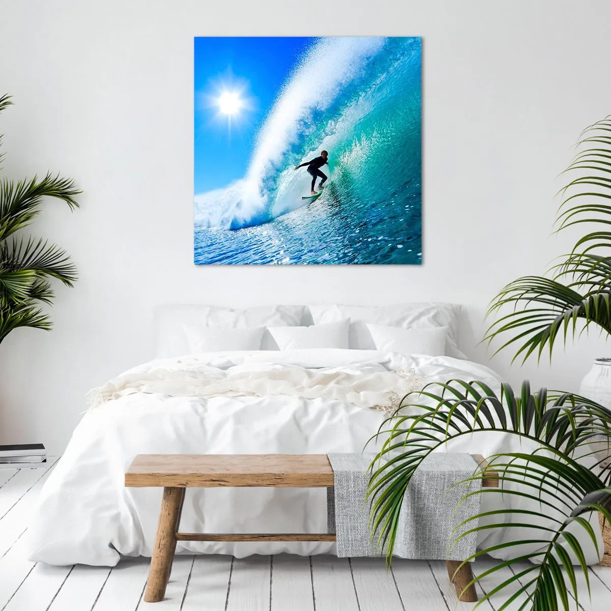 Lærredstryk - Billede på lærred - Gennem den store blå - 40x40 cm