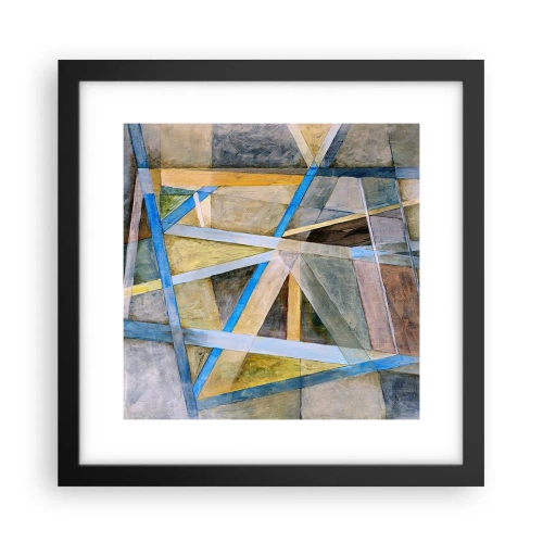 Plakat i sort ramme - Lige eller skråt? - 30x30 cm