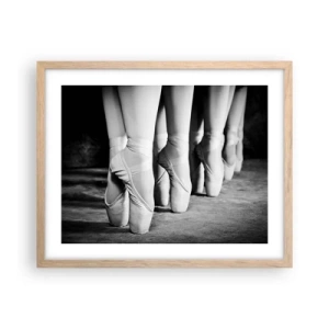 Plakat i ramme af lyst egetræ - Sammen, let - 50x40 cm