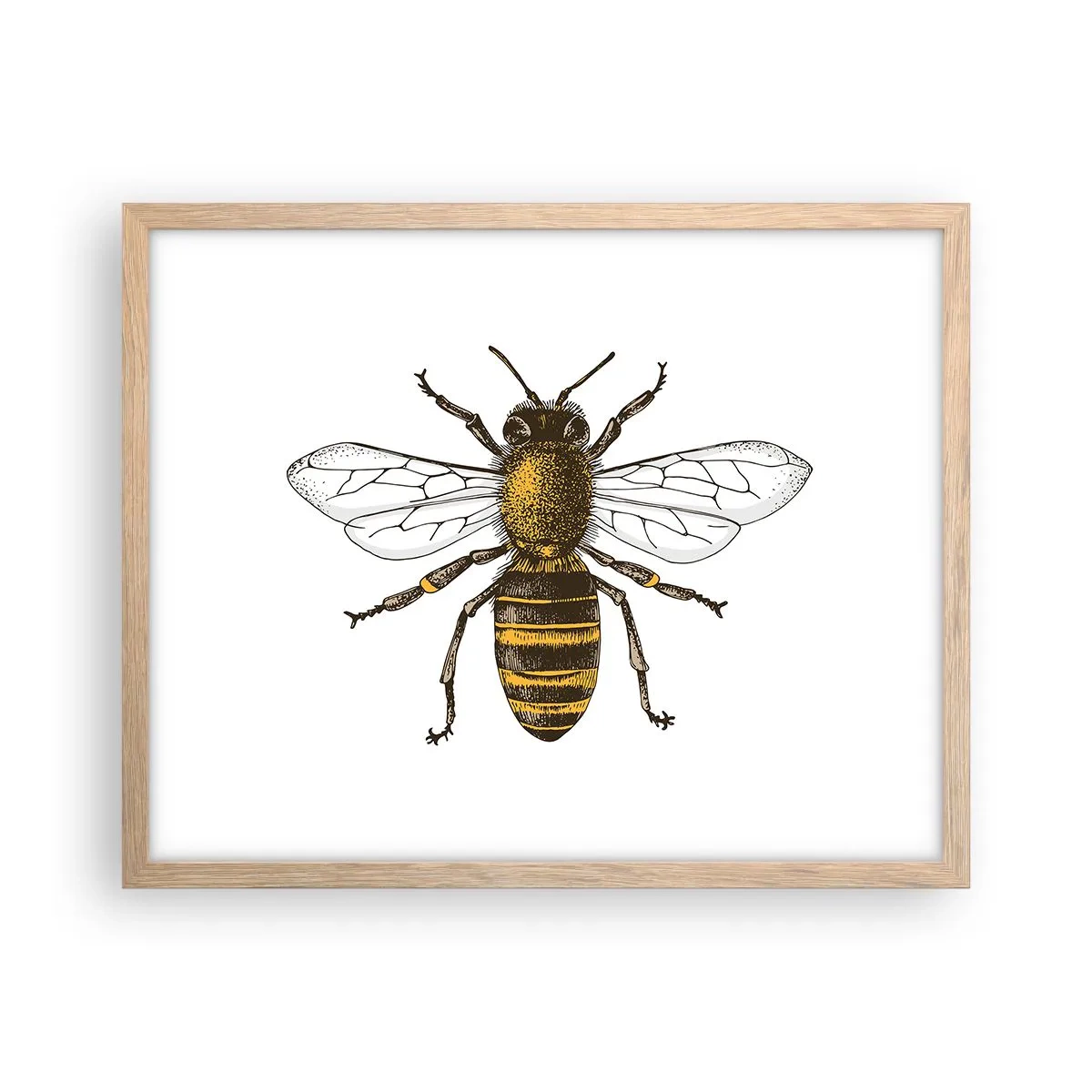 Plakat i ramme af lyst egetræ - Smuk og god - 50x40 cm