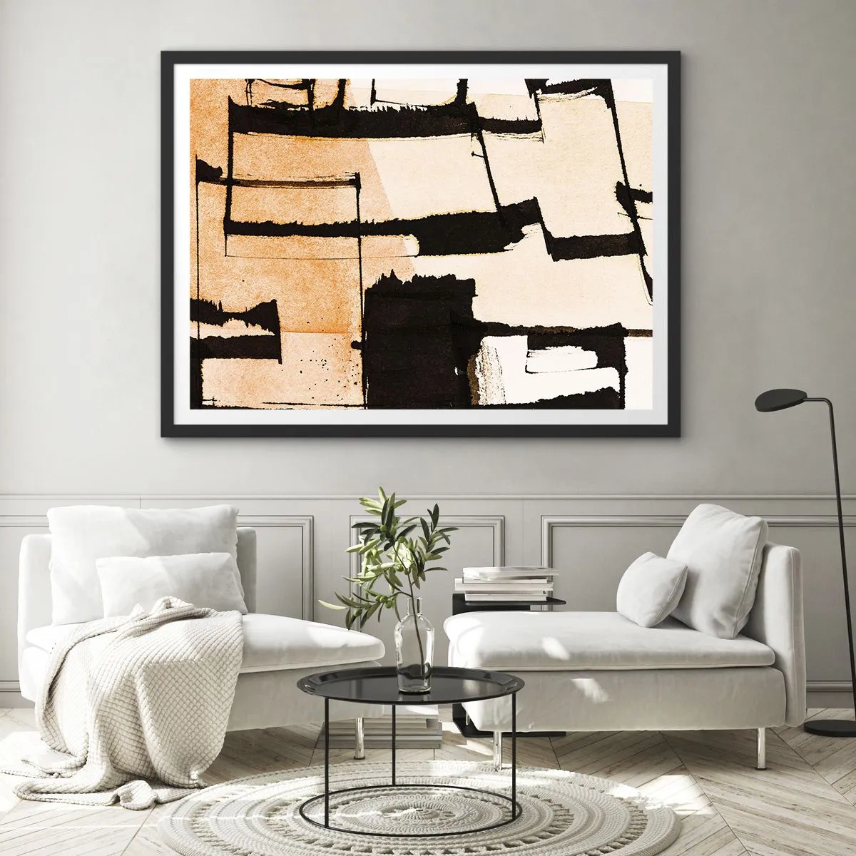 Plakat i sort ramme - Og alligevel orden - 70x50 cm