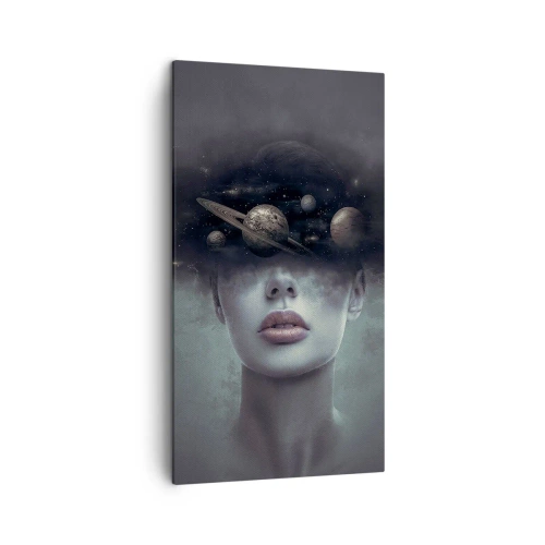 Lærredstryk - Billede på lærred - Og planeterne er ved at gå amok... - 45x80 cm